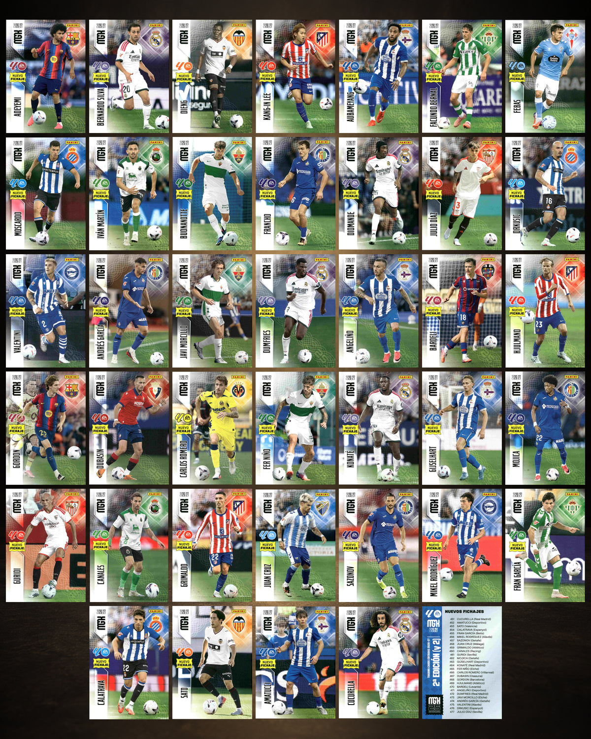 Lote 40 Cartas Últimos Fichajes 2ª Edición — Panini Megacracks 2026-2027