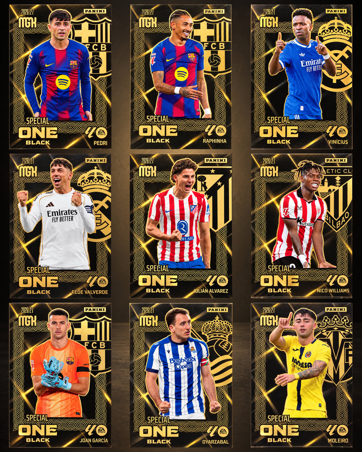 Lote 9 Cartas Special One Black — Panini Megacracks 2026-2027