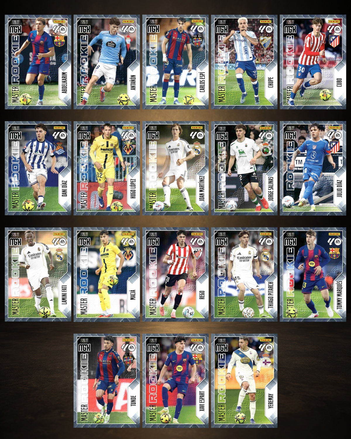 Lote de 18 Cartas Master Rookie — Panini Megacracks 2026-2027