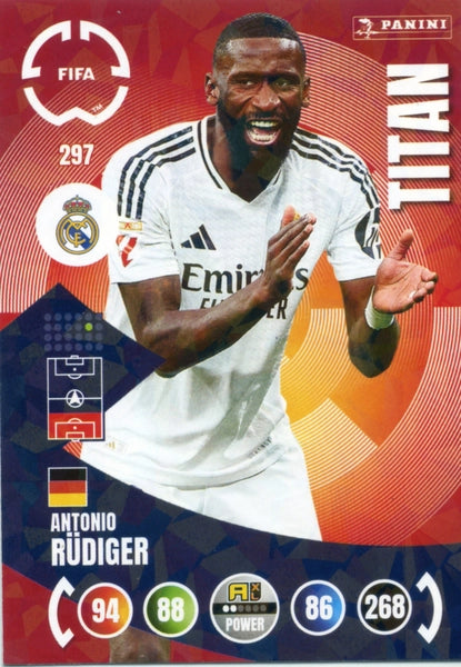Cromo Trading Card Fútbol-Éder Militão-Real Madrid CF-Panini Club World Cup Adrenalyn XL 2025-#296-POWER / Titan