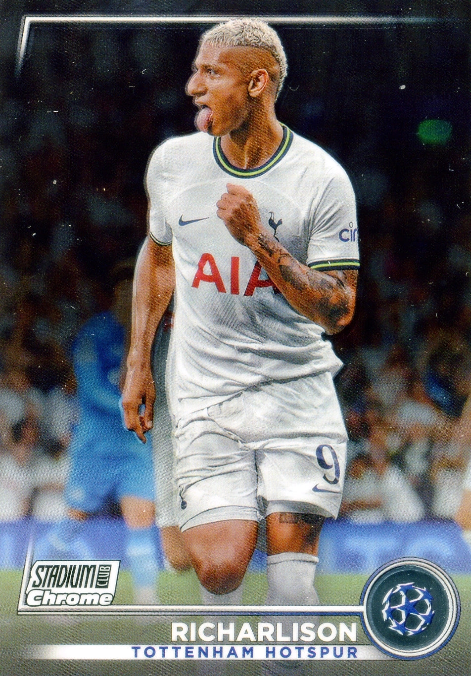 Cromo Trading Card Fútbol-Richarlison-Tottenham Hotspur-Topps Stadium Club Uefa Chrome 2022-2023-#004-Básico Parallel