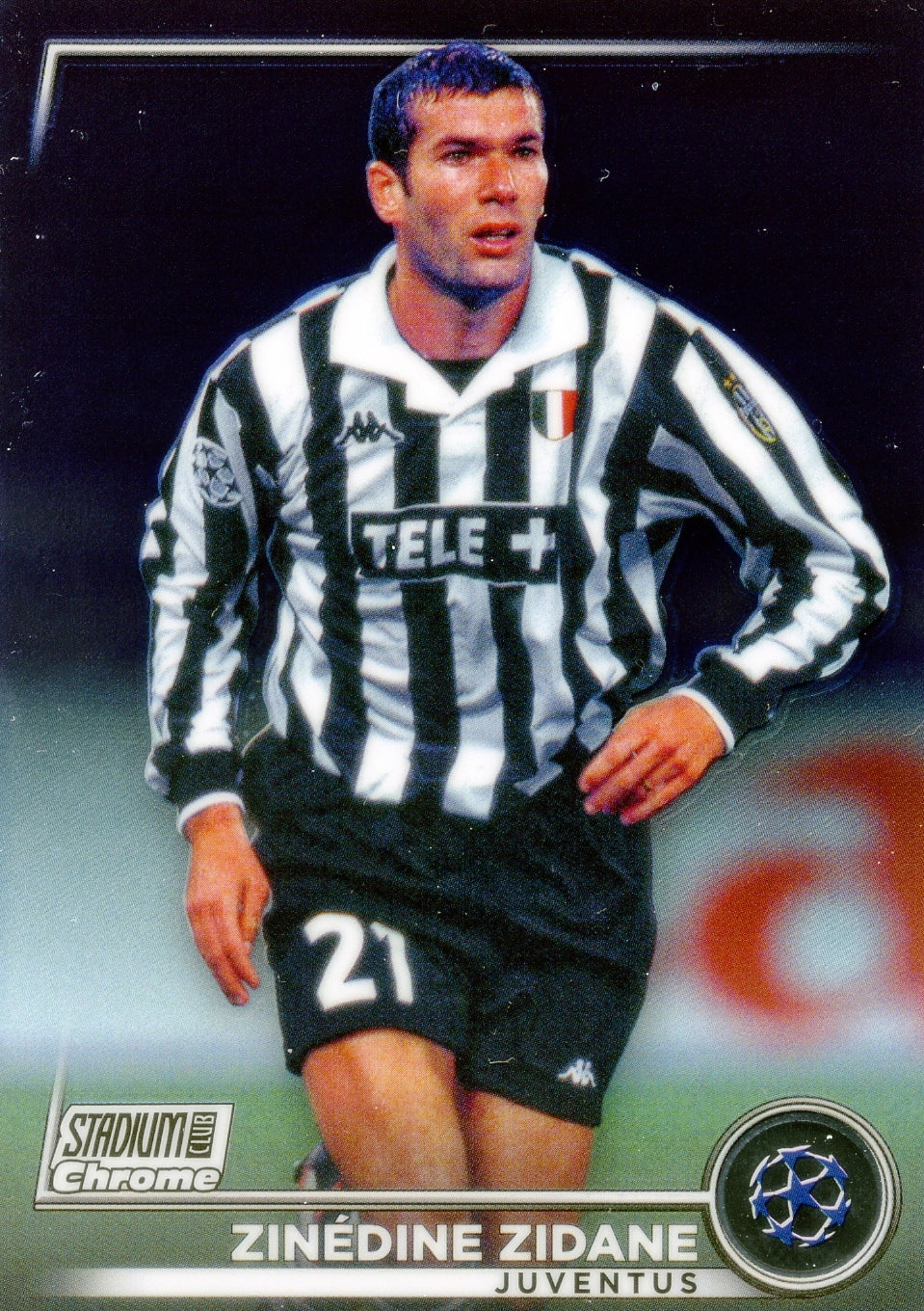 Cromo Trading Card Fútbol-Zinedine Zidane-Juventus-Topps Stadium Club Uefa Chrome 2022-2023-#005-Básico Parallel