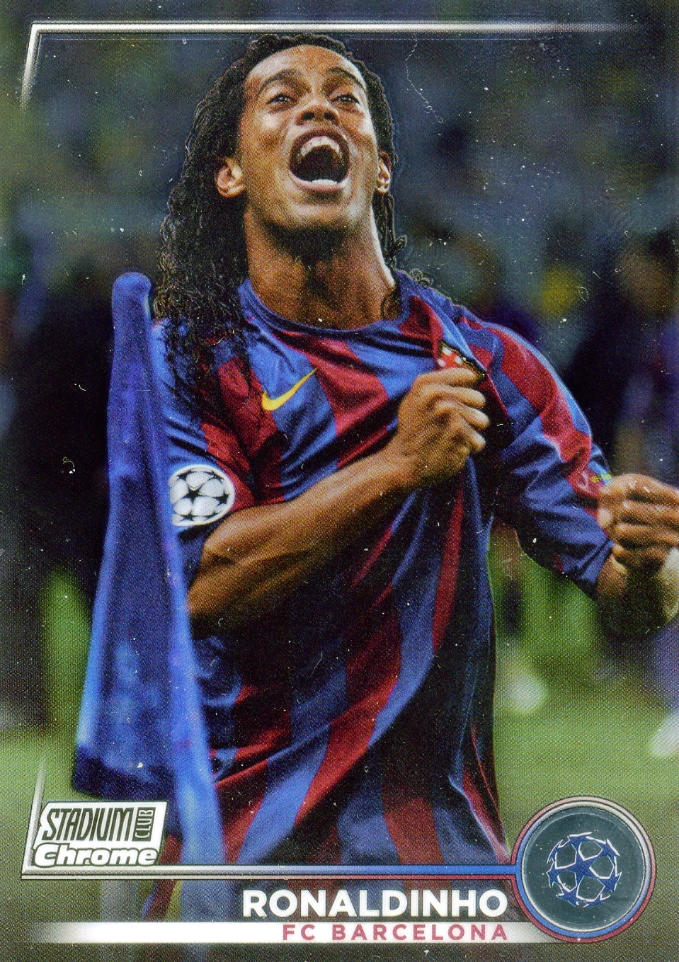 Cromo Trading Card Fútbol-Ronaldinho-FC Barcelona-Topps Stadium Club Uefa Chrome 2022-2023-#010-Básico Parallel