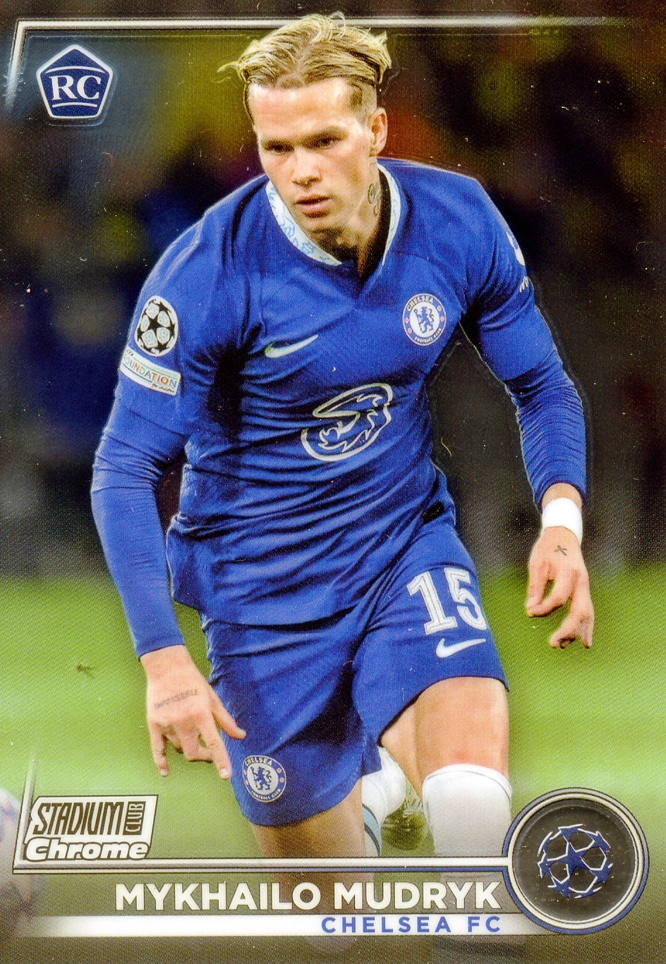 Cromo Trading Card Fútbol-Mykhailo Mudryk-Chelsea FC-Topps Stadium Club Uefa Chrome 2022-2023-#015-Básico Parallel