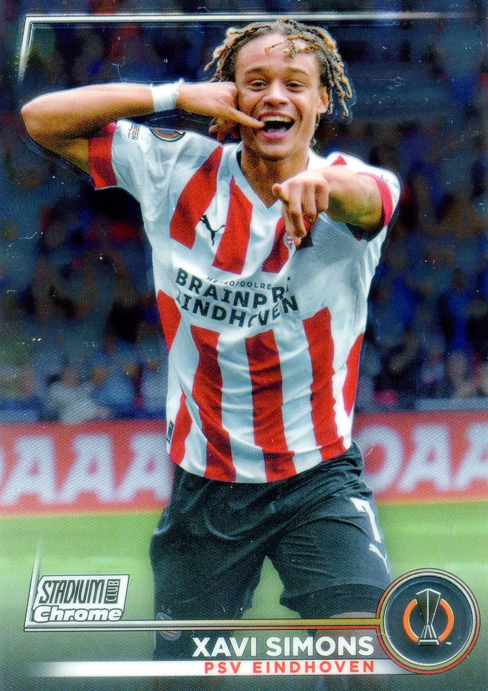 Cromo Trading Card Fútbol-Xavi Simons-PSV Eindhoven-Topps Stadium Club Uefa Chrome 2022-2023-#016-Básico Parallel