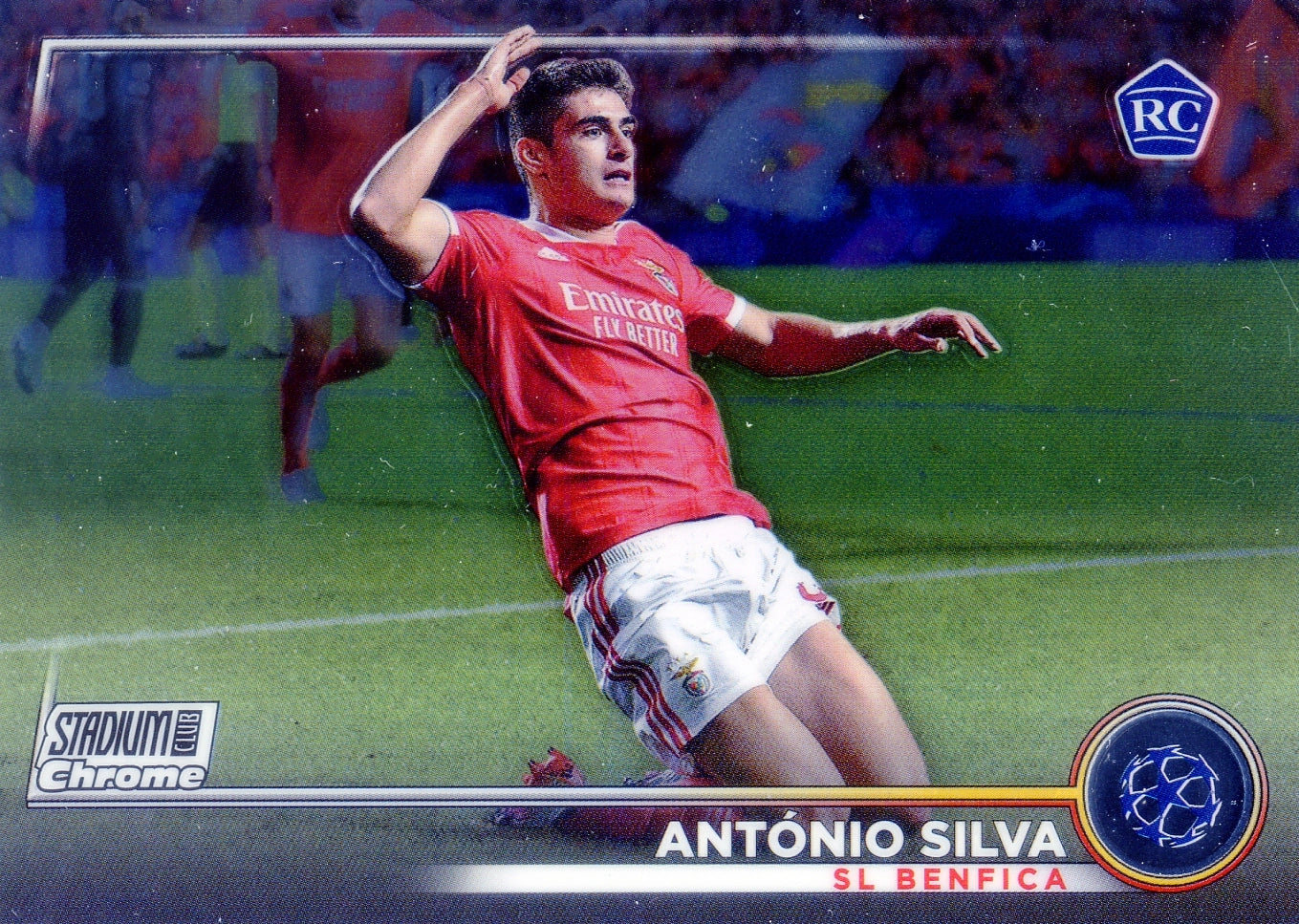 Cromo Trading Card Fútbol-António Silva-SL Benfica-Topps Stadium Club Uefa Chrome 2022-2023-#024-Básico Parallel