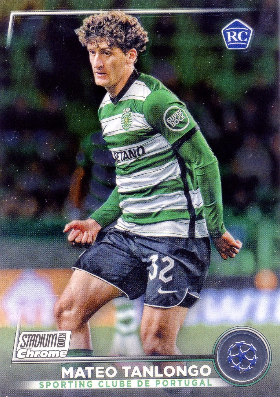 Cromo Trading Card Fútbol-Mateo Tanlongo-Sporting Clube de Portugal-Topps Stadium Club Uefa Chrome 2022-2023-#025-Básico Parallel