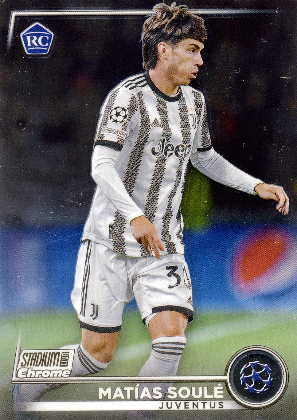 Cromo Trading Card Fútbol-Matias Soule-Juventus-Topps Stadium Club Uefa Chrome 2022-2023-#030-Básico Parallel