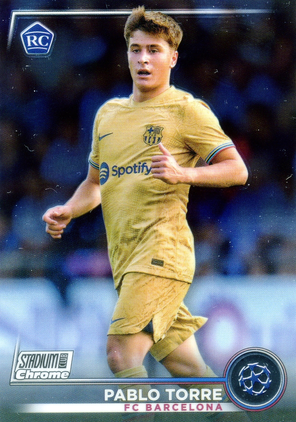Cromo Trading Card Fútbol-Pablo Torre-FC Barcelona-Topps Stadium Club Uefa Chrome 2022-2023-#032-Básico Parallel