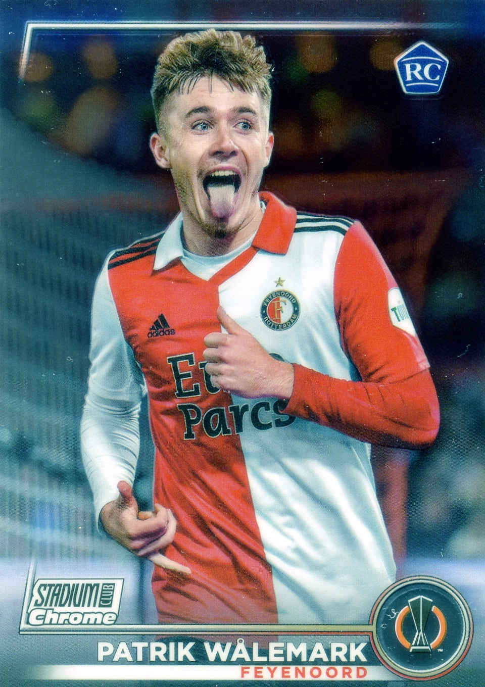 Cromo Trading Card Fútbol-Patrik Wålemark-Feyenoord-Topps Stadium Club Uefa Chrome 2022-2023-#035-Básico Parallel