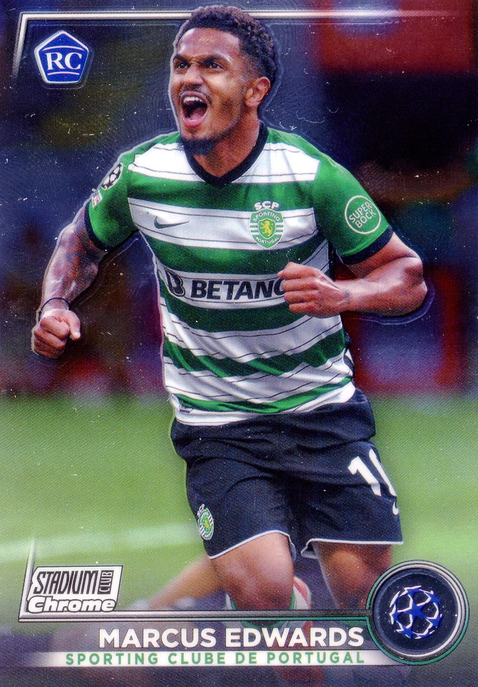 Cromo Trading Card Fútbol-Marcus Edwards-Sporting Clube de Portugal-Topps Stadium Club Uefa Chrome 2022-2023-#040-Básico Parallel