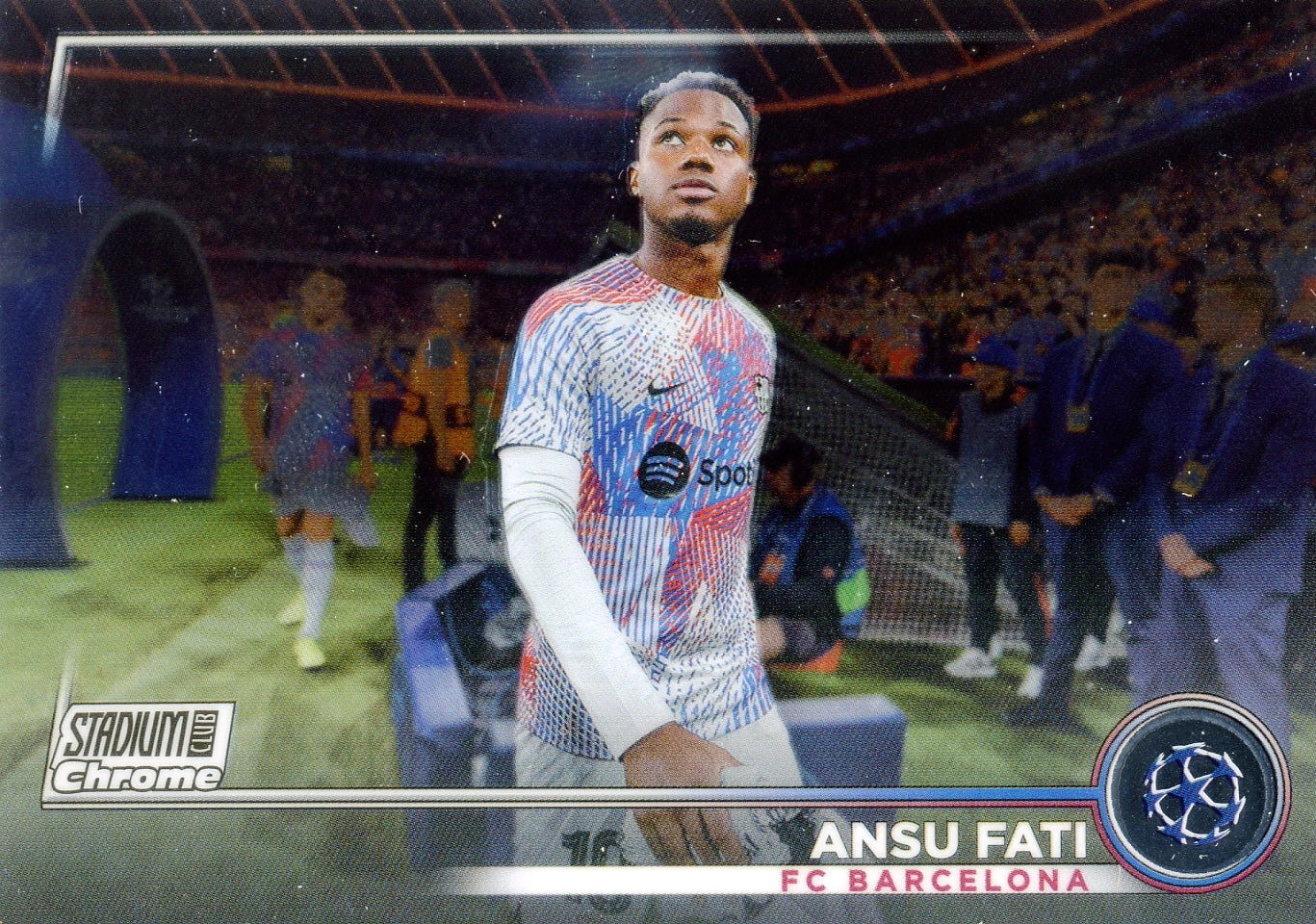 Cromo Trading Card Fútbol-Ansu Fati-FC Barcelona-Topps Stadium Club Uefa Chrome 2022-2023-#048-Básico Parallel