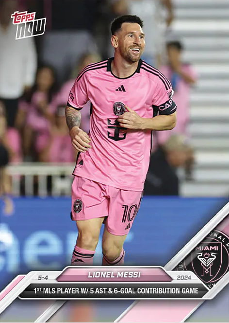 Lionel Messi - 2024 - Topps Now MLS - #046 - Inter Miami - World Trading Cards - Tarjeta Fútbol - Cromo RAW