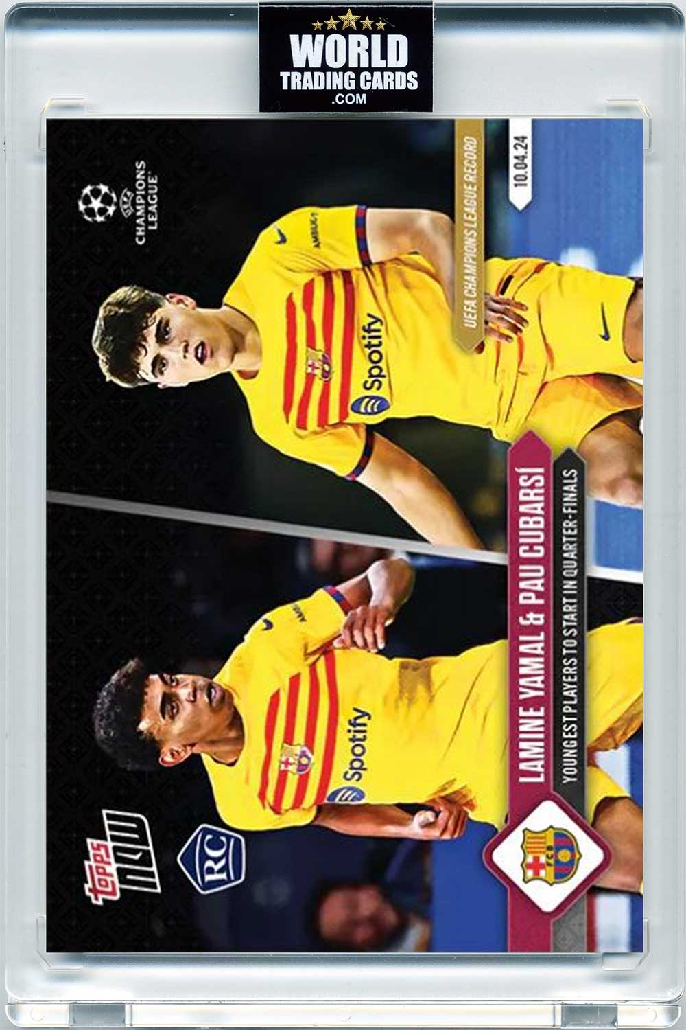 Lamine Yamal / Pau Cubarsí - 2024 - Topps Now UCL - Barcelona - #114 - Rookie - World Trading Cards - Tarjeta Fútbol - Cromos Pristine 10