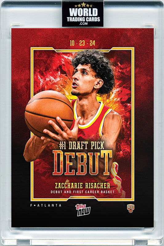 Zaccharie Risacher - 2024 - Topps Now Basketball - NBA Debut, No. 1 Draft 2024 - #002 - World Trading Cards - Basketball Card - Pristine Trading Cards 10