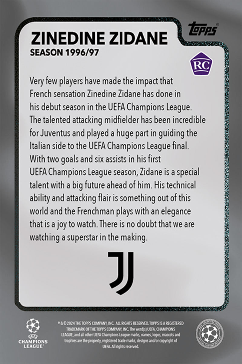 Zinedine Zidane - 2024 - Topps The Lost Rookie - World Trading Cards - Football Card - RAW Card