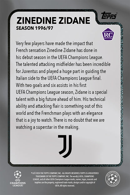 Zinedine Zidane - 2024 - Topps The Lost Rookie - World Trading Cards - Football Card - RAW Card